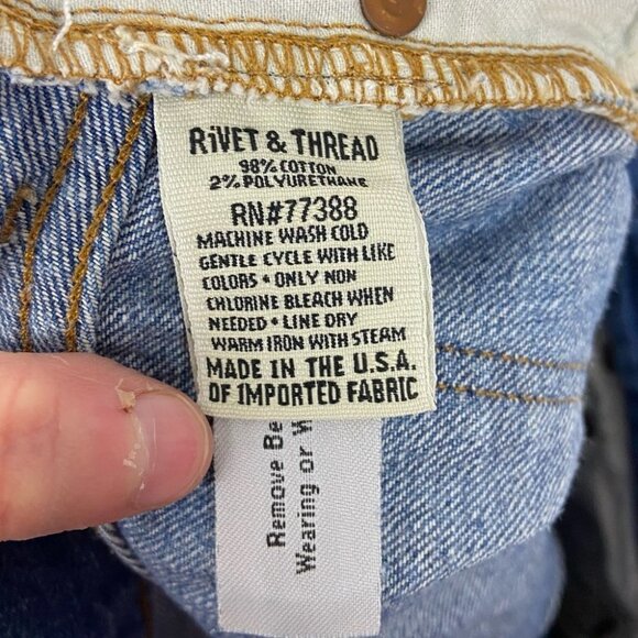 Madewell Rivet & Thread Straight Leg Premium Denim Jeans Size 24 Button Fly Jean - Picture 5 of 13